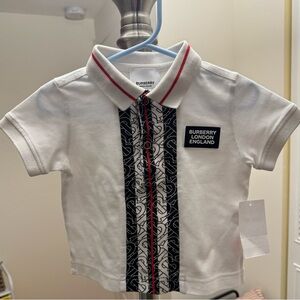 Burberry London England Polo Shirt for baby boy. Size: 12 m/80 cm. 100% cotton.